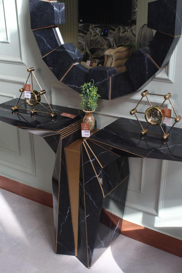 Obsidian Console & Mirror Set