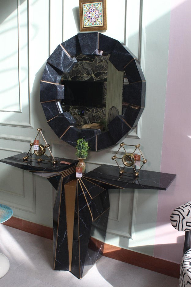 Obsidian Console & Mirror Set